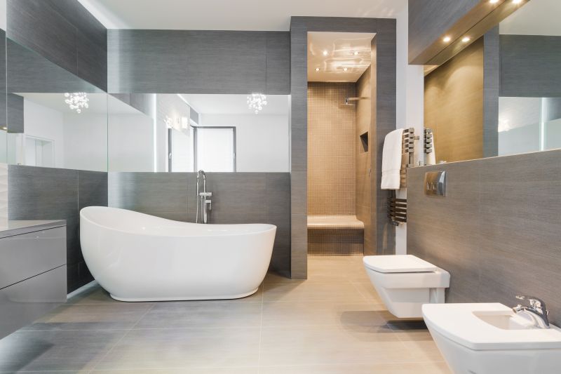 Elegant Bathroom with Installed Bathtub
